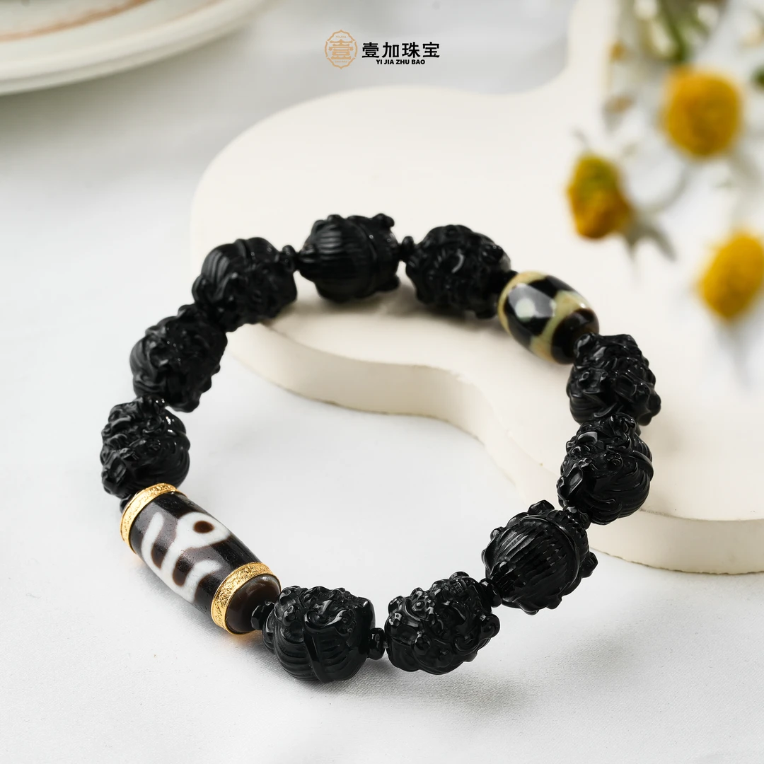 壹加小青|金镶贵人大黑天手串多样性发一