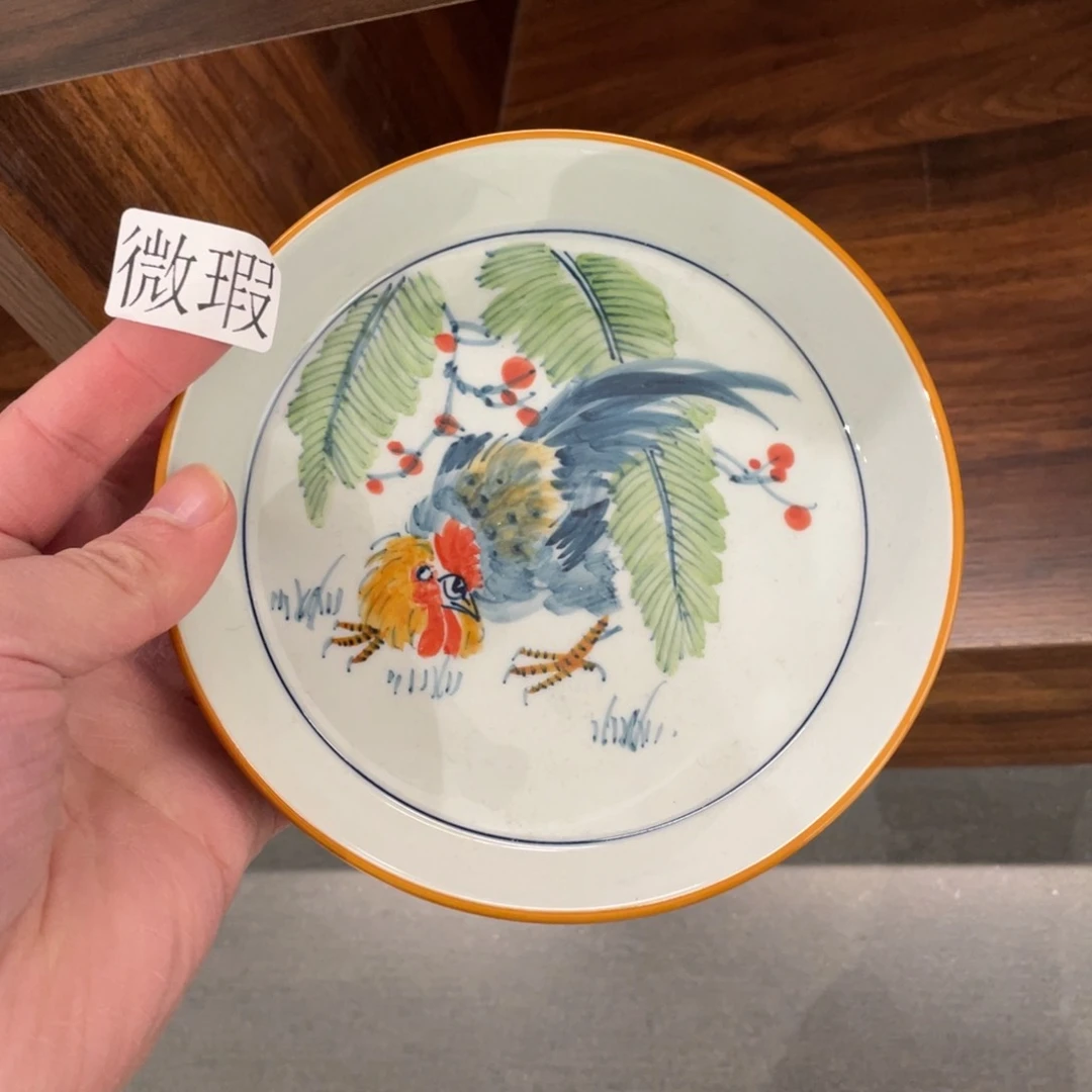 釉下手绘茶具微瑕