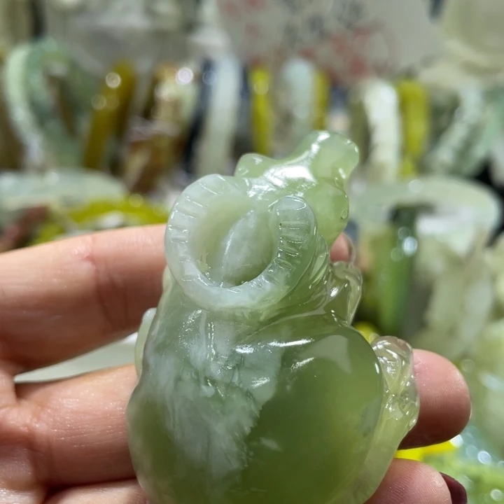 岫玉未镶嵌手把手把