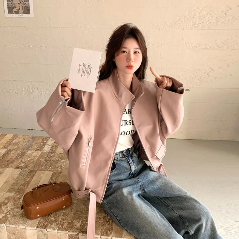 甜酷风皮衣外套女2025春秋新款可盐可甜韩系氛围感超好看短款夹克