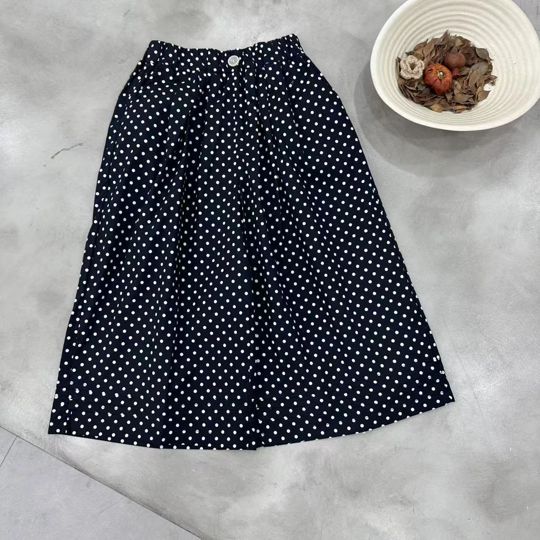 〖姐姐家〗2025夏款儿童萌娃穿搭波点阔腿休闲裤mu1206