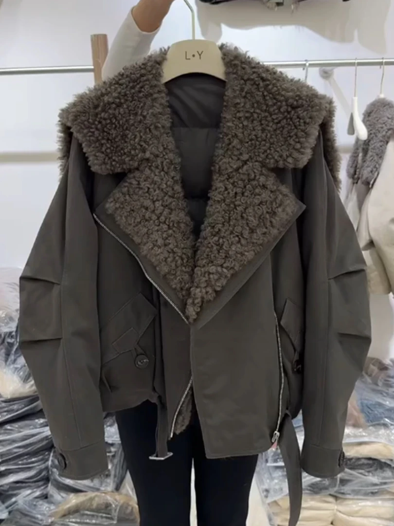 高级感大毛领棉服女装2025年冬季新款保暖小众设计感保暖加厚外套