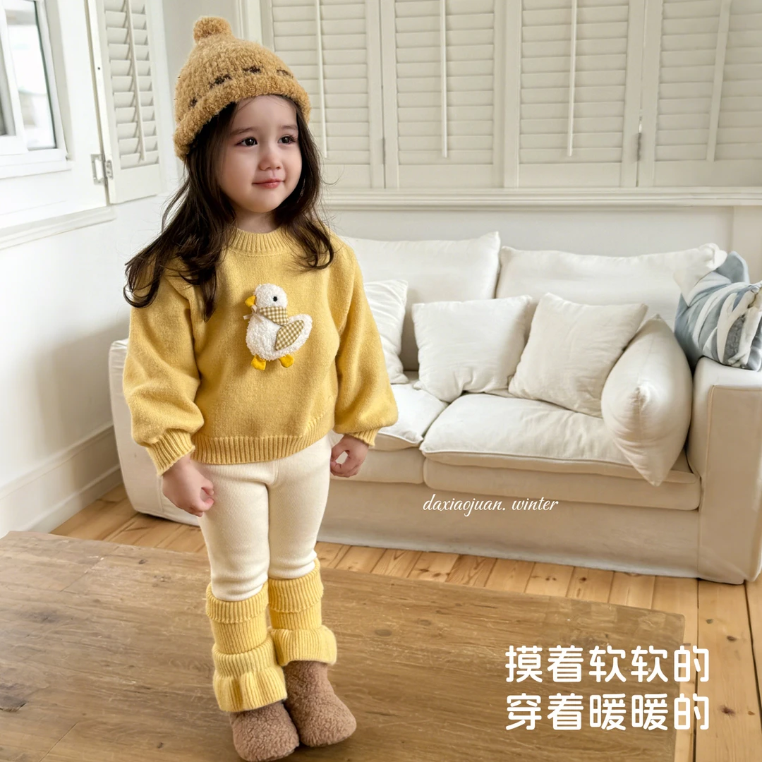 儿童深秋冬立体卡通小鸭子女童套头毛衣-77117
