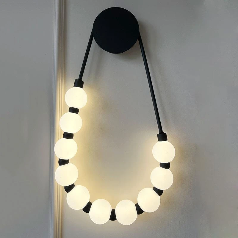 法式壁灯项链灯奶油风创意网红背景装饰灯现代简约温馨卧室床头灯