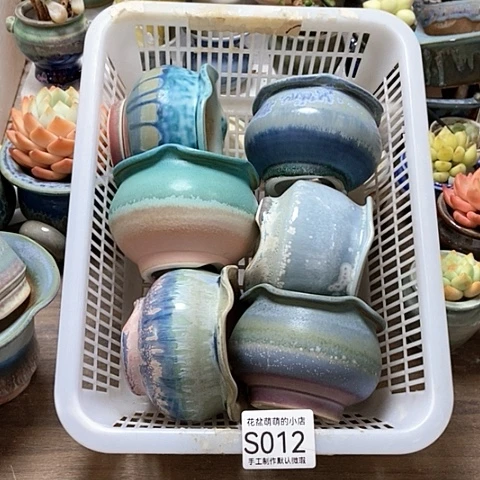 紫砂花盆012微瑕品口径7到8座我心