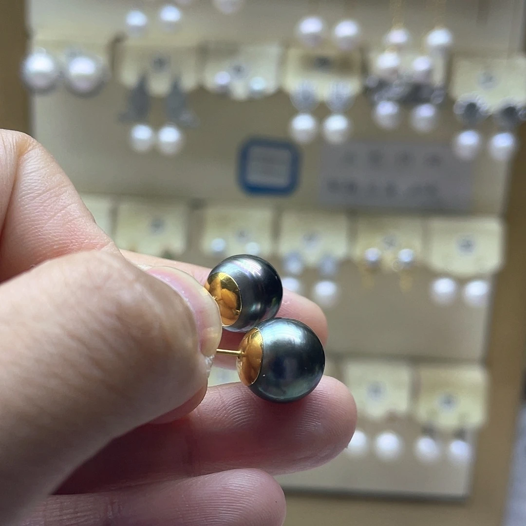 耳饰海水珍珠18K金镶嵌