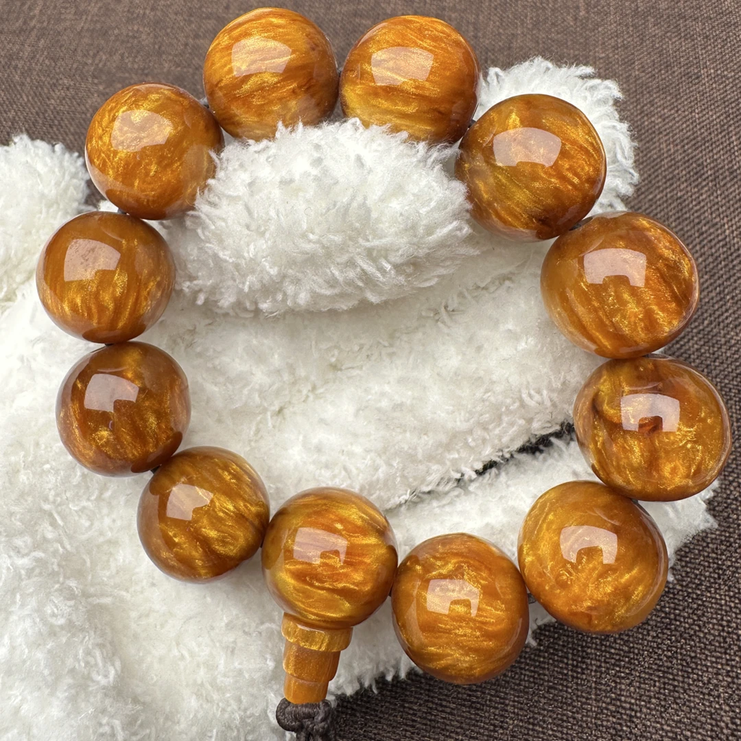 非金属树脂手链 海柳复古羊角文玩手串藏式饰品单圈男配饰爆款