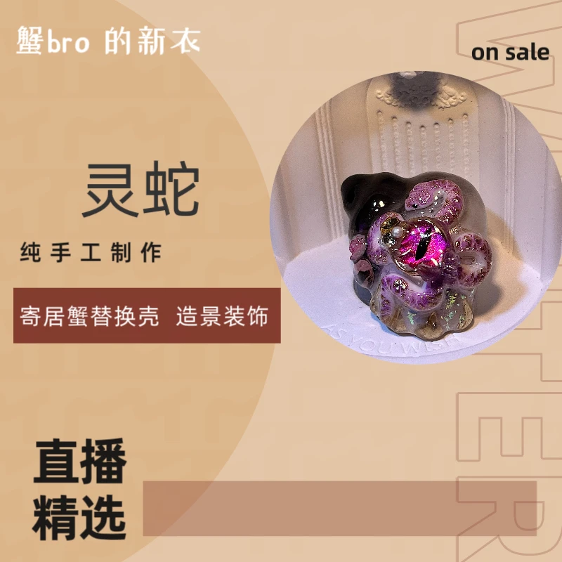 “灵蛇”寄居蟹手工替换壳原创纯手工制作造景装饰