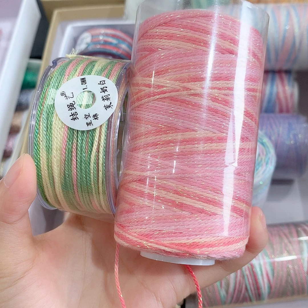 腈纶段染手搓棉石矶100克、茉莉奶白30米