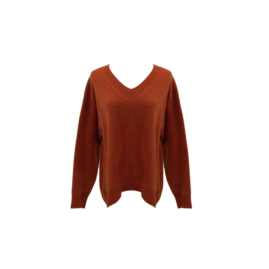 LELE CONCEPT丨优雅百搭慵懒气质V领净版毛衣S0784