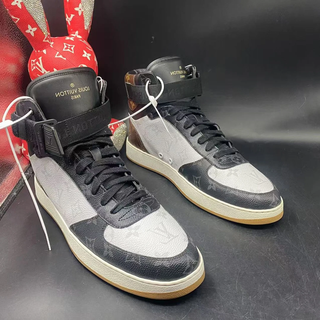 95新 LouisVuitton/路易威登 【聚星优选】三色老花高帮板鞋40欧码