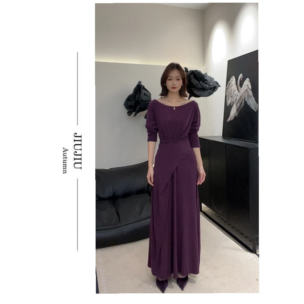 陈啾啾 长袖绑带针织修身连衣裙HBZU651511 nnassa