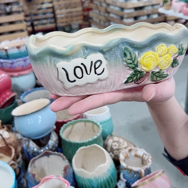 有孔.凑满10元发货多肉陶瓷花盆！