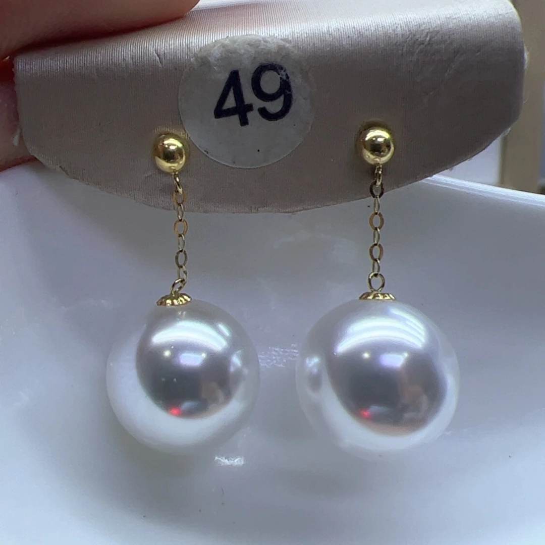 淡水珍珠耳饰18K金镶嵌