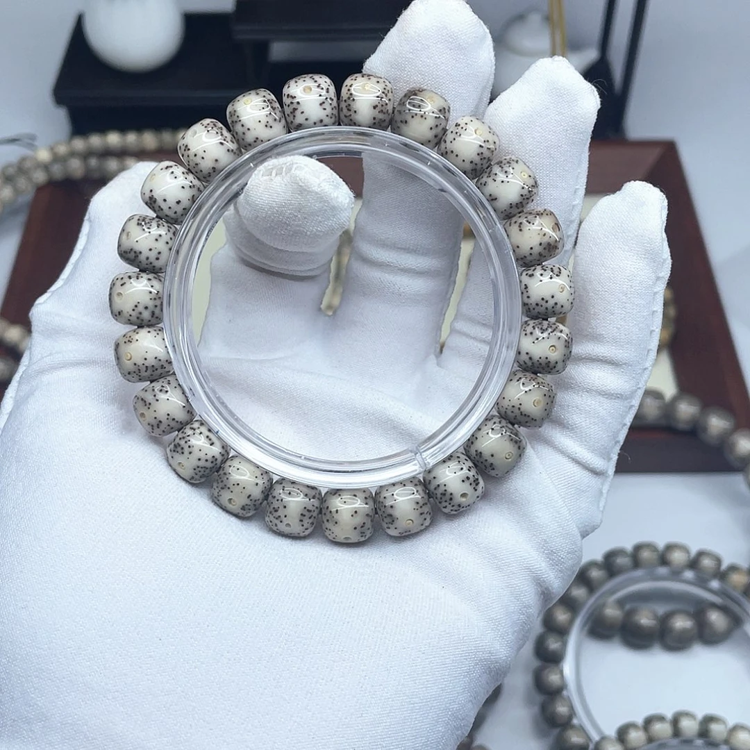星月菩提手串10×9通体留白细星糯冰38
