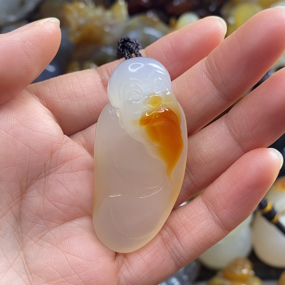 玛瑙/玉髓未镶嵌吊坠