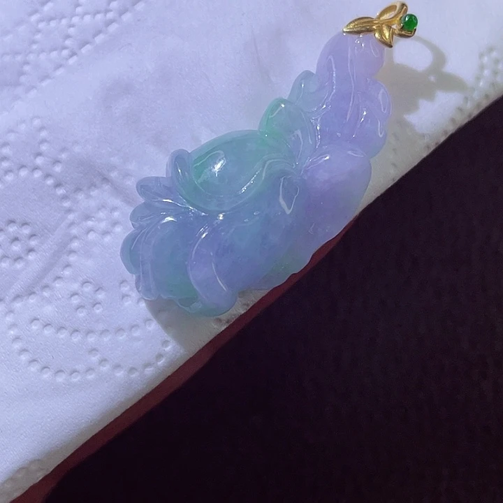 颈饰18K金镶嵌翡翠翡翠