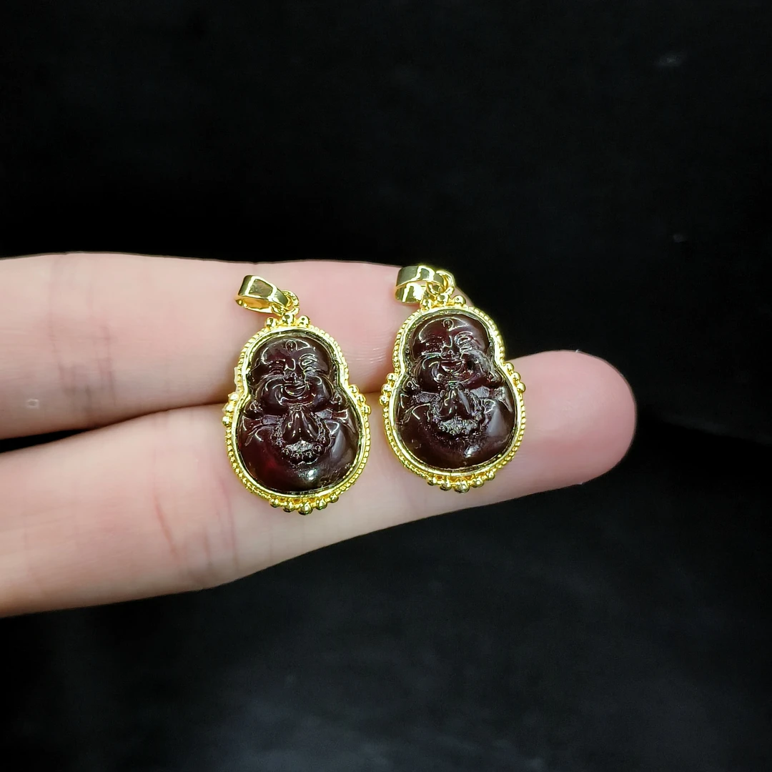 【李想精选】琥珀抱抱佛吊坠赠链Z13【多样性发其一】约16-11mm