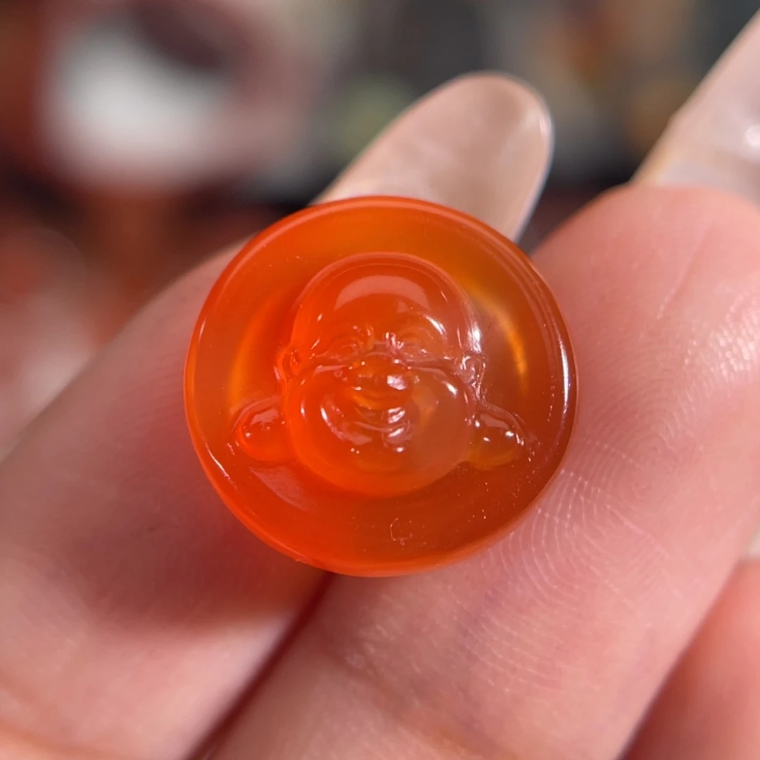 南红玛瑙未镶嵌笑口常开 14x6.8mm