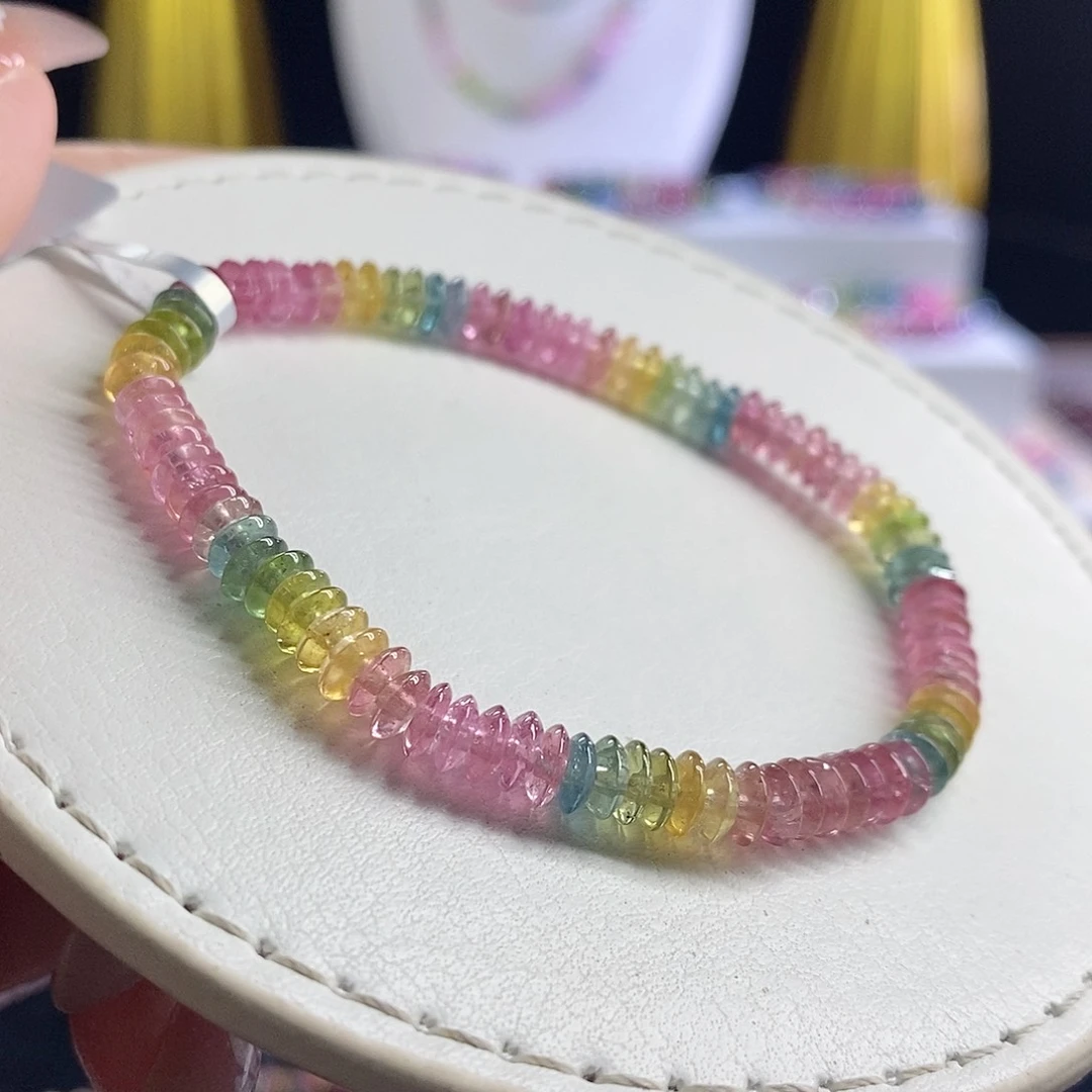 未镶嵌手链碧玺飞碟算盘珠