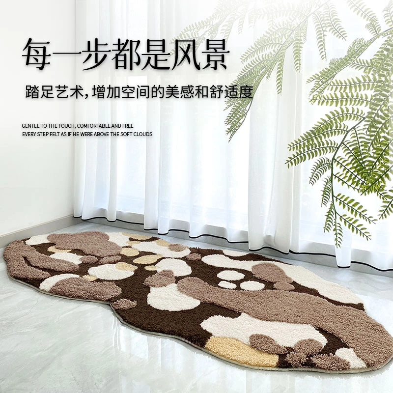 机织毯苔藓客厅床边毯卧室绿色地毯防滑毛绒加厚榻榻米家用阳台