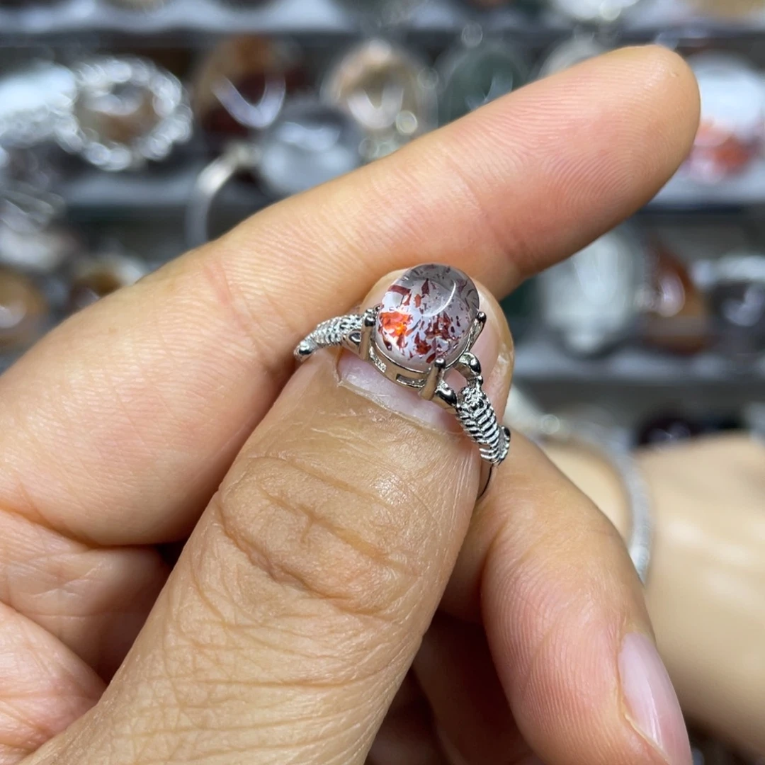 【闪购商品】银S925镶嵌珠宝半成品水晶戒指