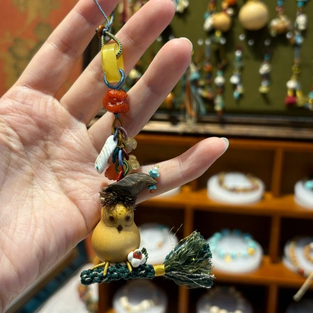 X-403小璐仙仙纯手工定制猫头鹰挂件手机链