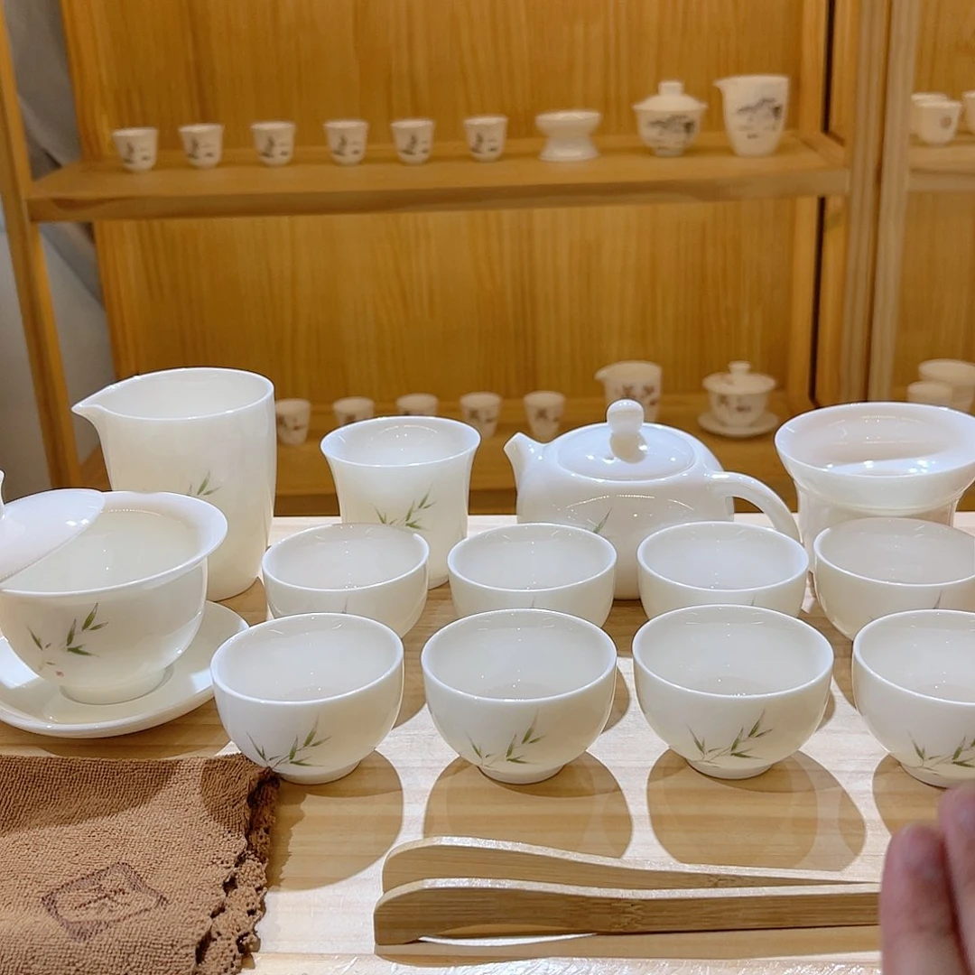 杯玄致羊脂玉瓷茶具套装