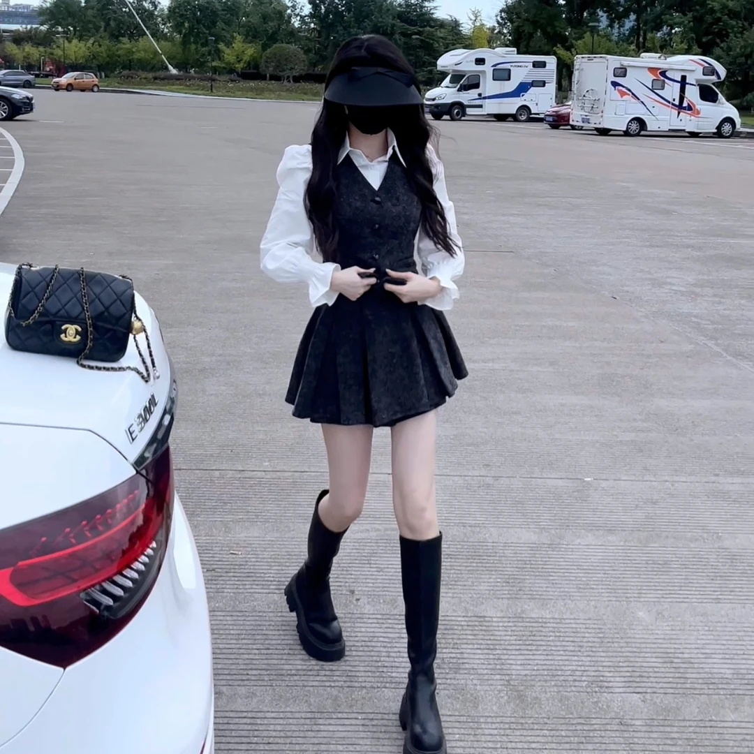 高品质显瘦精致马甲套装