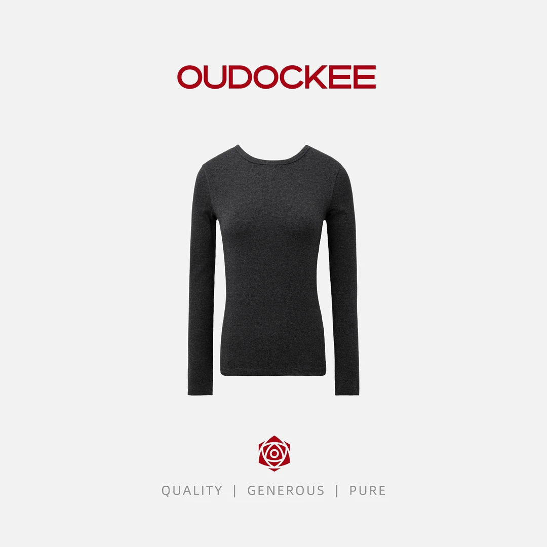 OUDOCKEE 鸥鸥【山羊绒T】修身时髦百搭圆领纯色打底衫 QD0828-YL