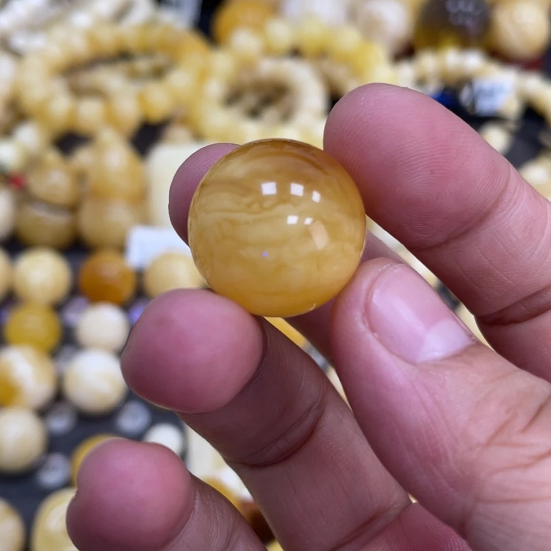 未镶嵌琥珀珠宝奇石19.6mm瑕