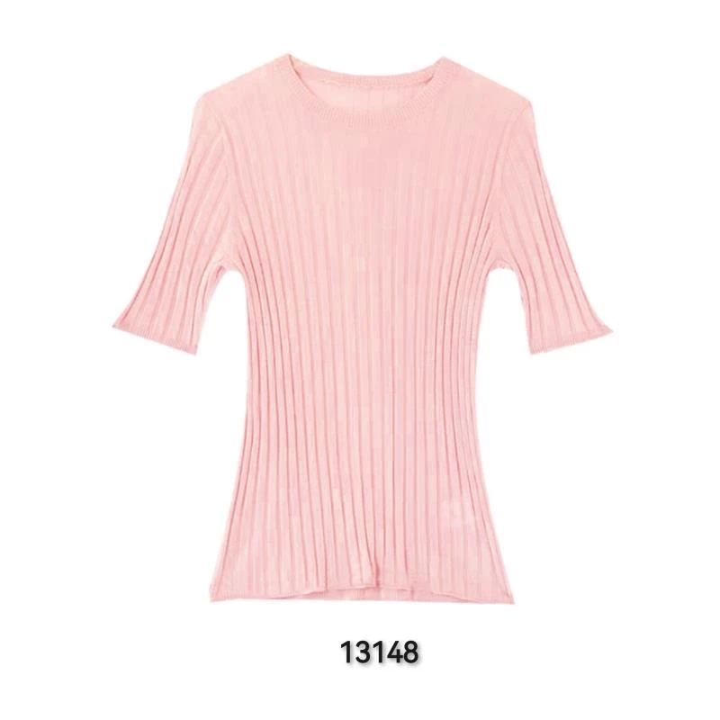 13148（部分无水洗唛，介意慎拍）CHUXUN新款净版坑条短袖