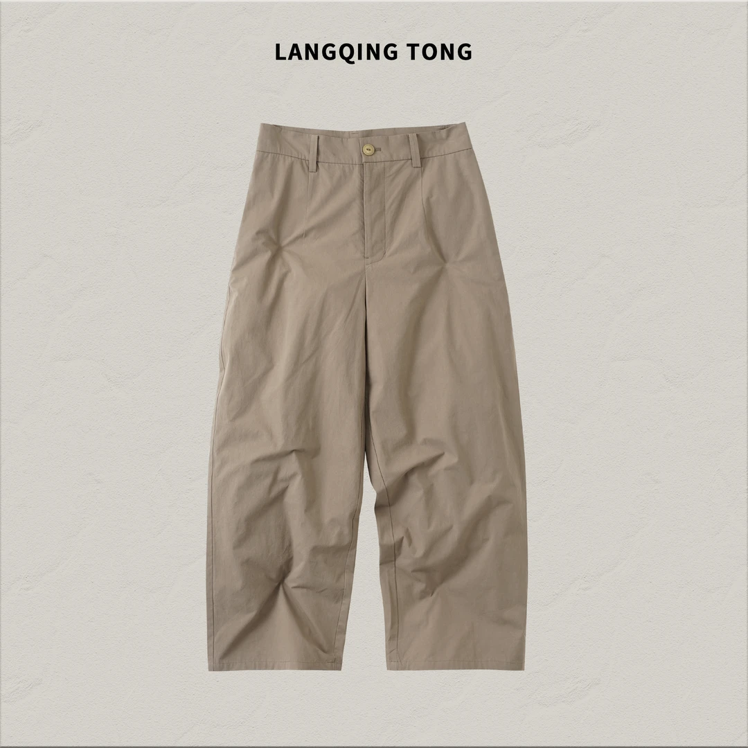 浪清/女装推荐 萝诺汐纯棉舒适直筒休闲裤43734/44160#