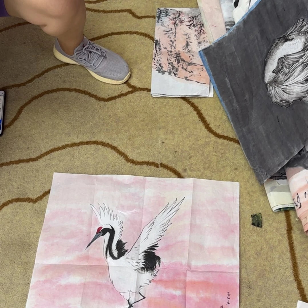 国画赵家爱斗方花鸟艺