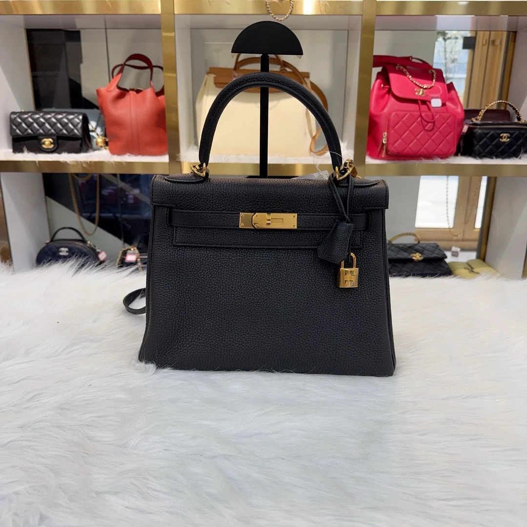 99新 Hermes/爱马仕 Hermes爱马仕黑金kelly28,tg皮