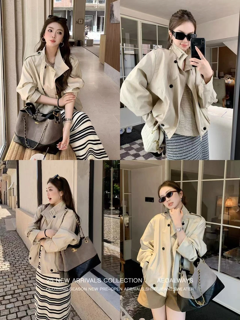 2025长袖女短款秋季短外套韩版宽松皮衣