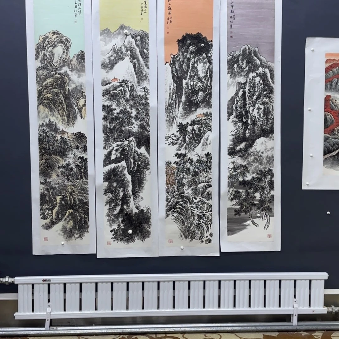 国画隋胜利四条屏艺