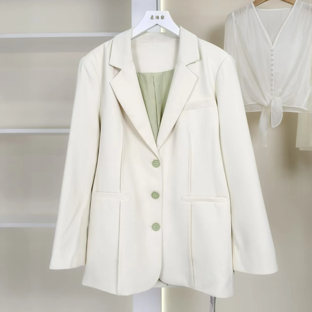 麦迪尚品【Miss-O】50522122单排扣西装外套春秋品牌折扣女（瑕）