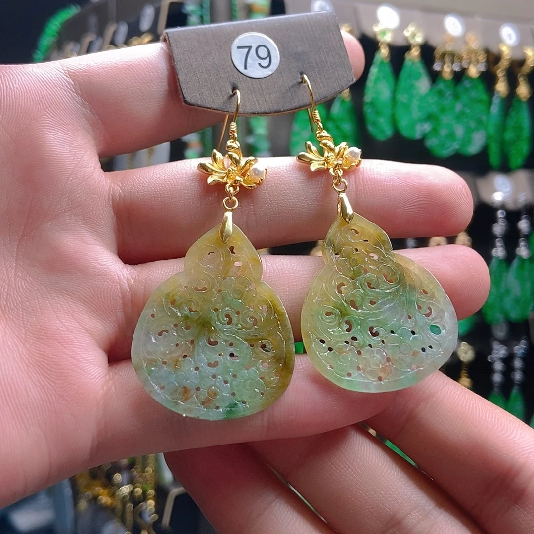 翡翠未镶嵌耳饰翡翠