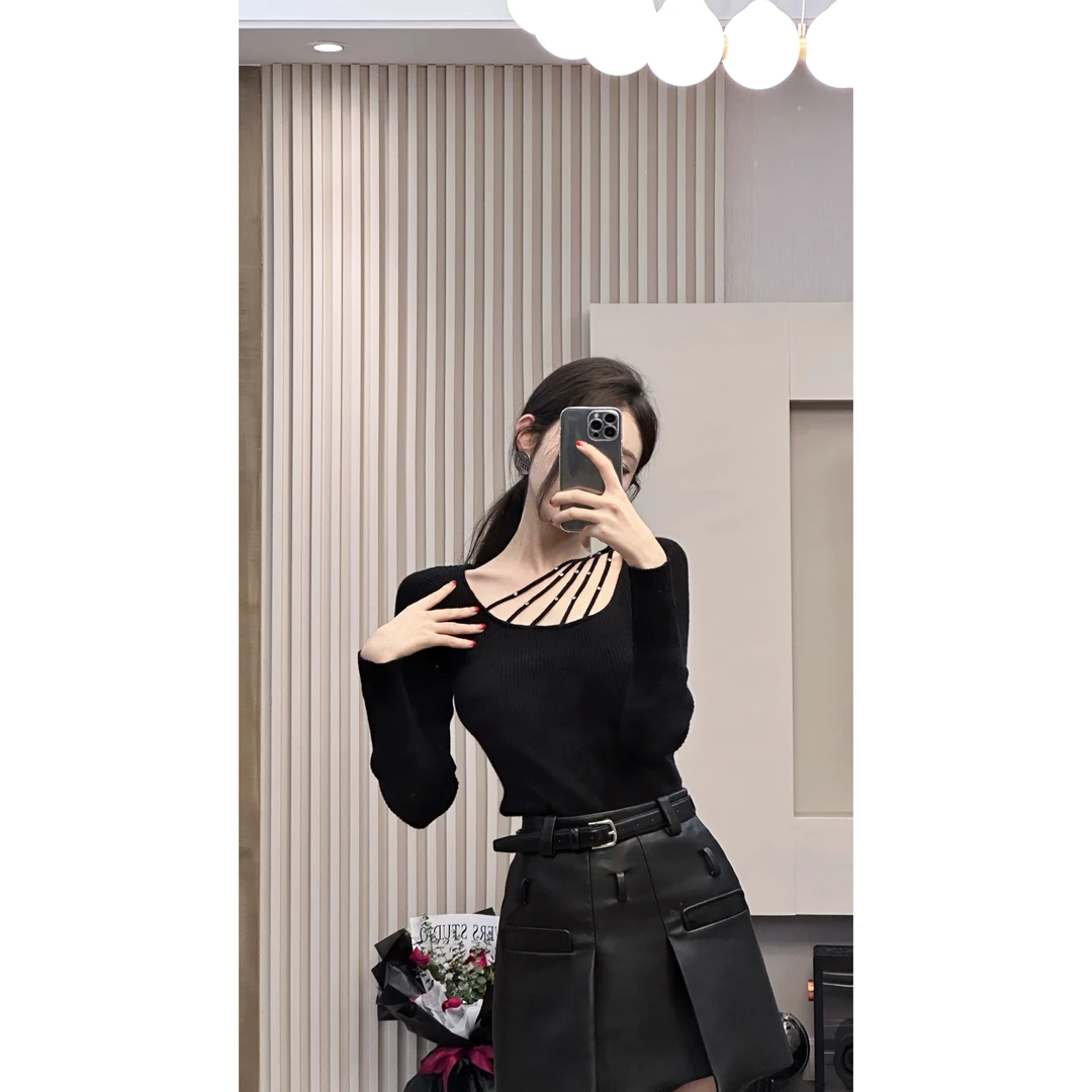 【宠粉专场】设计感针织打底衫女士初秋内搭上衣DYTY-23097514