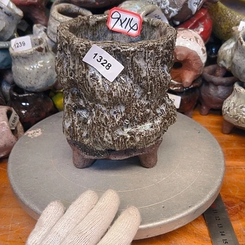 粗陶花盆手工花盆制作