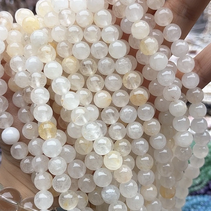 未镶嵌玛瑙/玉髓珠宝半成品2条8mm左右黄胶花