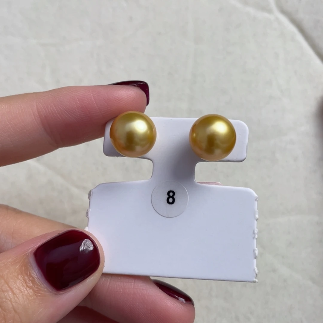 海水珍珠耳饰18K金镶嵌