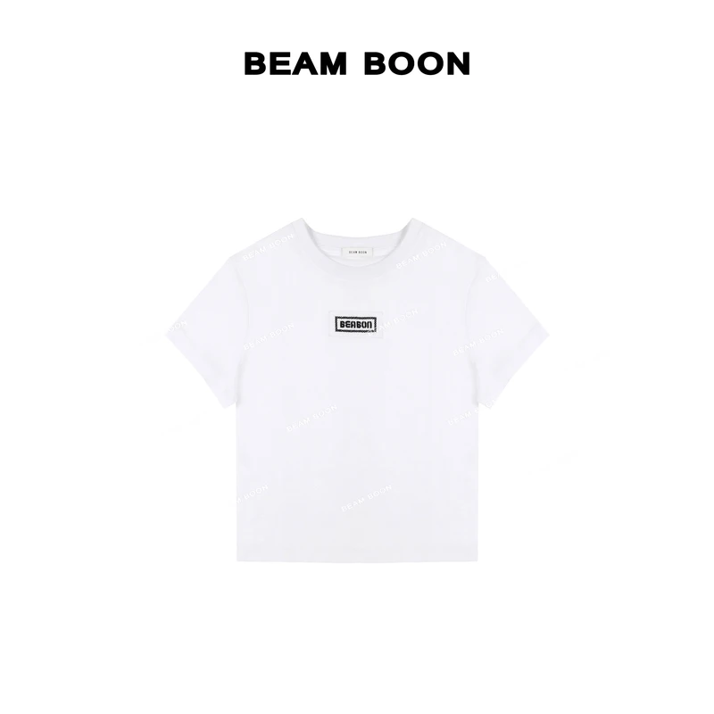 Beam Boon|【魔方小T】贴布绣全棉抗皱舒适透气百搭短袖T恤