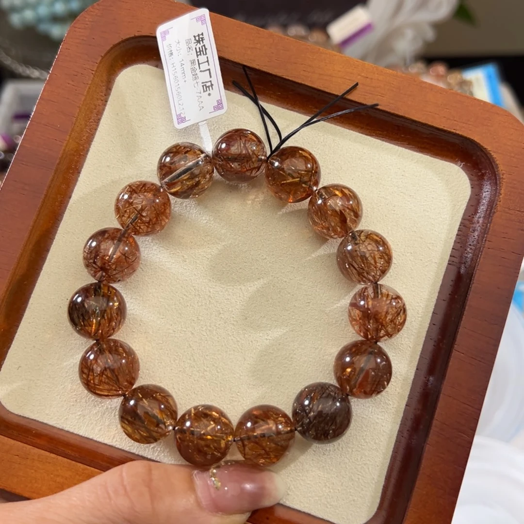 手链水晶未镶嵌黑金超七14k