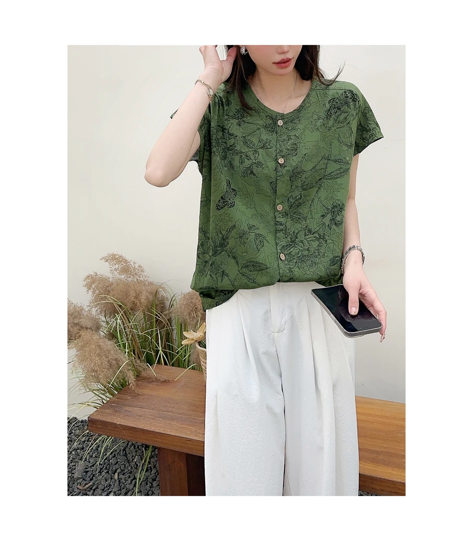 2025-（人造棉开衫）女生圆领人造棉开衫 815