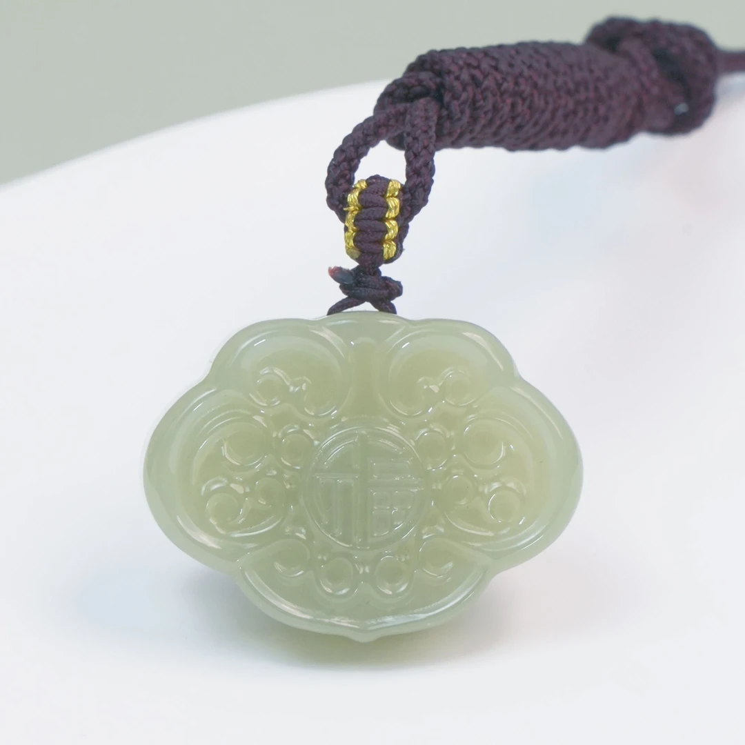 |和和美玉|如意锁福吊坠 高冰晴水 天然和田玉 国风 多样性发其一