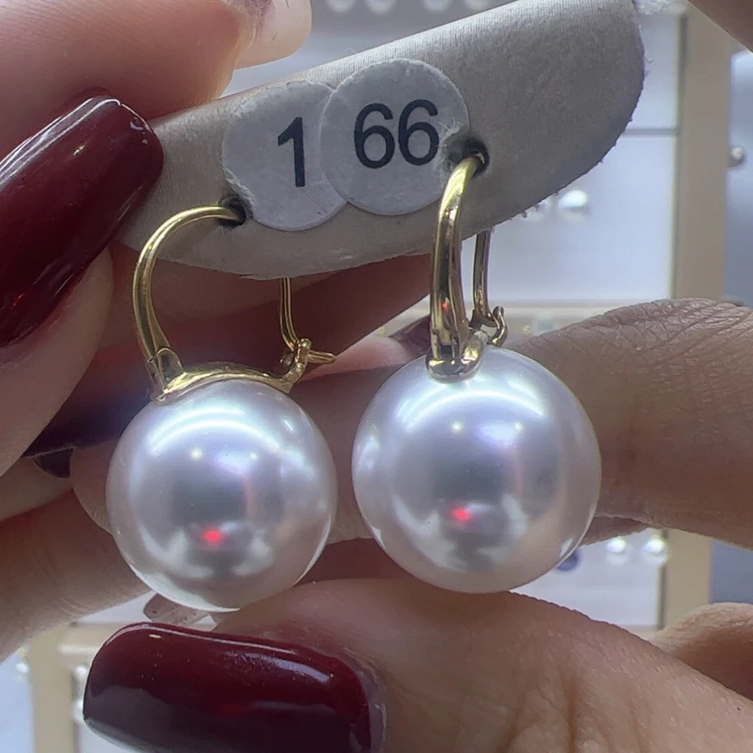 淡水珍珠耳饰18K金镶嵌