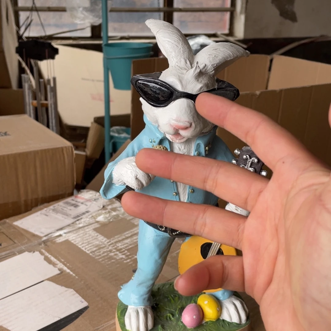 【闪购商品】树脂摇滚风兔子摆件