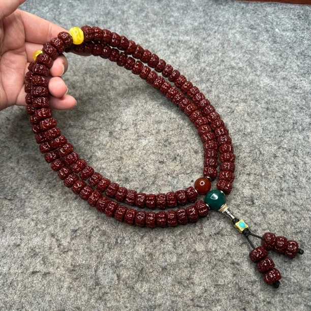 金刚菩提藏式初代龙小金刚108脖挂10mm南瓜桩机刷男女念珠